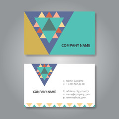 Modern geometric business card design template. Creative business card ready to print.