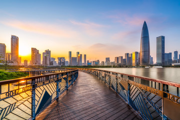 Obraz premium Shenzhen City Skyline and Office Building Architectural Landscape