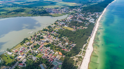 Mielno – piękne miasto i kurort pomiędzy Morzem Bałtyckim a Jeziorem Jamno - obrazy, fototapety, plakaty