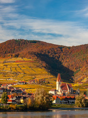 Spitz on Danube in the romantic sunset, Austria