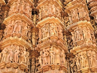 The frescoes are erotic inside the temples of the Western group including Visvanatha-Khajuraho,...