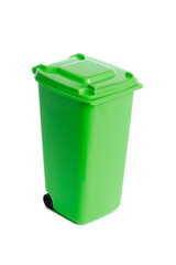 Trash bin closed isolated on a white background