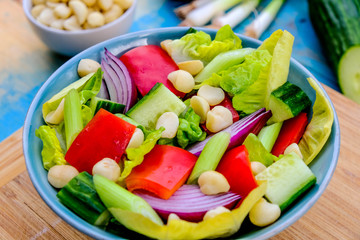 Healthy Vegetarian or Vegan Macadamia Nut Salad