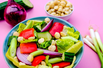 Healthy Vegetarian or Vegan Macadamia Nut Salad