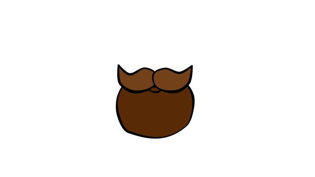Talking brown beard. Try on a talking beard. Alpha channel