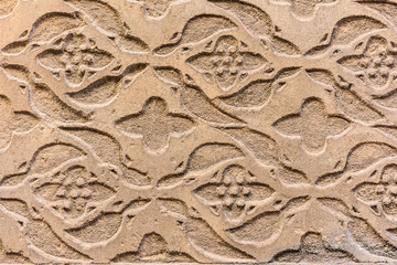 Traditional decorative pattern of the facades of the houses in the historic Jewish quarter of Segovia. Also called sgraffito (Spain)