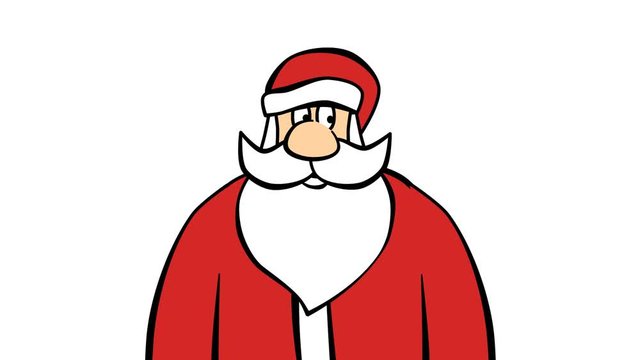 cartoon santa talking.  Alpha channel