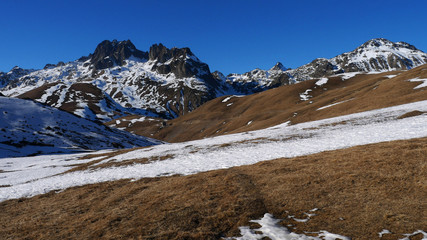 Paysage sur les montagnes de Saint Sorlin d'Arves - France