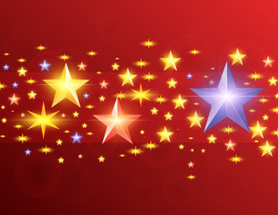 Stars in a circle with place for text. Merry Christmas and Happy New Year to everybody. - Vector