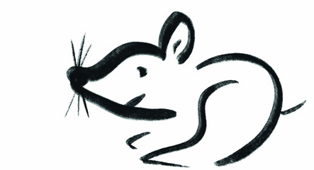 Doodle rat. vector.