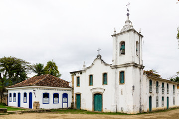 Fototapeta na wymiar Nosa Senhora das Dores Church of Paraty, Rio de Janeiro, Brazil. Paraty is a preserved Portuguese colonial and Brazilian Imperial municipality.