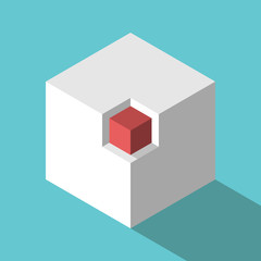 Obraz premium Isometric cube in niche
