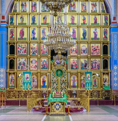 Interior of Orthodox cathedral in Uzhhorod, Ukraine