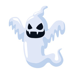 ghost floating halloween character icon