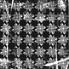 Fototapeta premium Grunge abstract geometric pattern with mills. Square black and white backdrop.