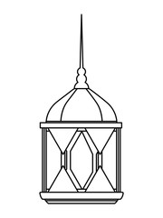 ramadan kareem lamp with moon hanging vector illustratio