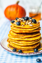 homemade pumpkin pancakes, pancake with pumpkin easy  recipe 