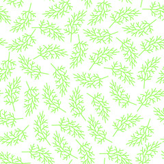 Beautiful vector seamlessgreen leaves pattern on white background
