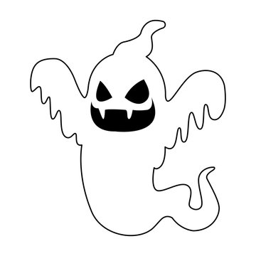 ghost floating halloween character icon