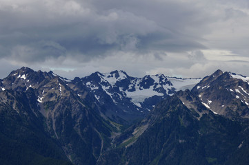 Fototapeta na wymiar Mountainscape of Hurricane Ridge in Port-angles 