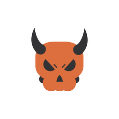 skull with horns trick or treat happy halloween
