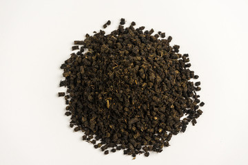 4 varieties of tea oolong on a white background