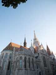 Fototapeta na wymiar Huge Church in Budapest, Hungary called Matthiaskirche