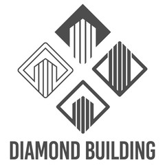 set abstract vector illustration diamond building icon logo construction black color