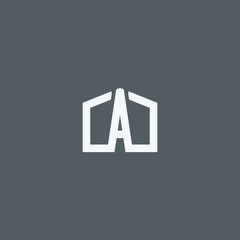 A letter/initial with house logo design vector