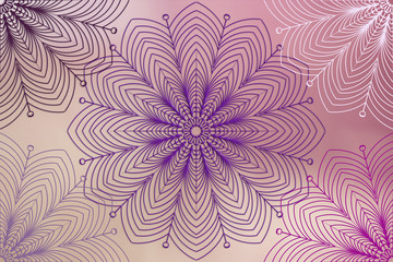 pink floral pattern with mandalas