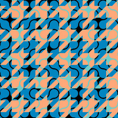 Classic Hounds-tooth pattern in a patchwork collage style.