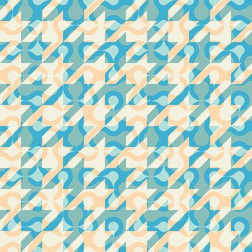 Classic Hounds-tooth pattern in a patchwork collage style.