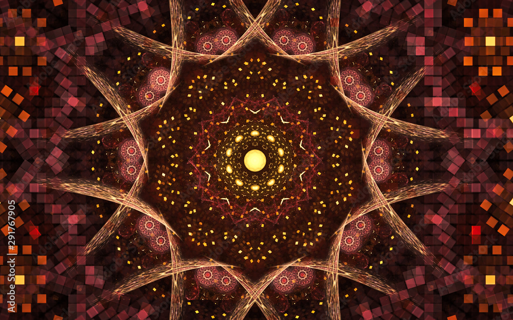 Fototapete digital generated image in the form of abstract geometric shapes of various shades and colors for us