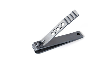 Iron nail clippers isolated on white background