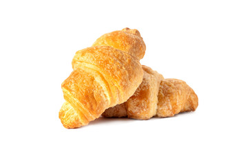 Classic French croissant sweet pastries, breakfast for breakfast. On a white background isolate. A treat for any holiday.