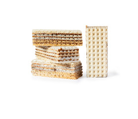 Sweet waffle cookie cake. On a white background isolate. A treat for any holiday.