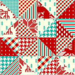Fototapeta na wymiar Patchwork textile pattern. Seamless quilting design background.