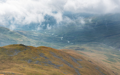 clouds over mountains