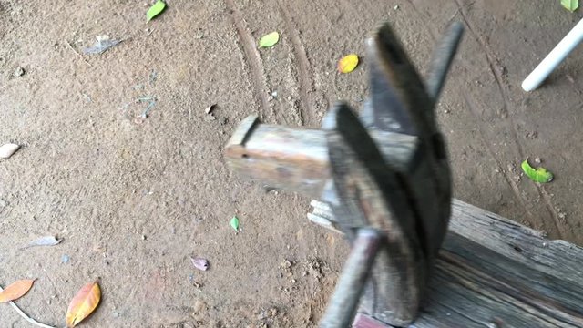 old wooden hocking horse