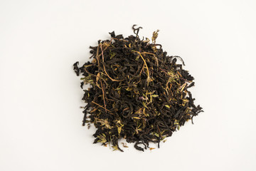 Set of herbal teas on a white background