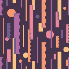 Abstract seamless pattern. Geometric decorative backgound. Space planets structure. Vintage ornament backdrop. Vector illustration. 