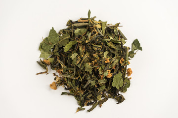 Herbal tea on a white background