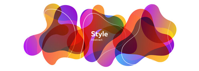 Obraz premium Trendy minimal abstract design. Geometrical colored forms and lines. Gradient abstract banners with flowing liquid shapes. Template for logo, flyer, presentation