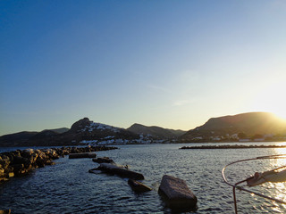boats on the pier in summer