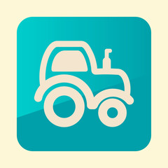 Tractor icon. Farmer machine