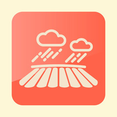 Cloud with rain over the field icon