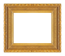 Fototapeta premium Golden frame for paintings, mirrors or photo isolated on white background