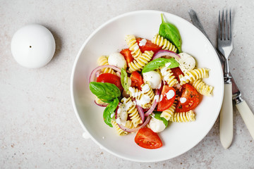 Fusilli pasta salad.