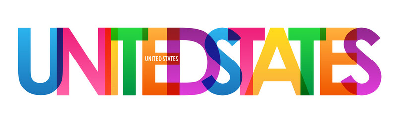 UNITED STATES colorful vector typography banner