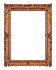 Wooden frame for paintings, mirrors or photo isolated on white background